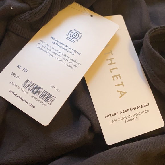 Athleta Purana Wrap Sweatshirt // Black - Picture 6 of 12